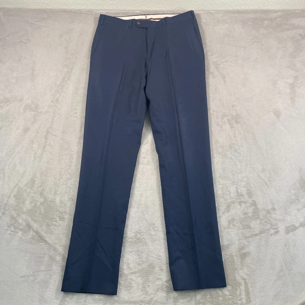SuitSupply‎ 2-Button 120's Wool Suit 40L Blue Trousers 33x34 Surgeons Cuffs CEO